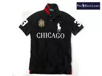 polo tee shirt short sleeve hommes femmes nom de la ville chicago